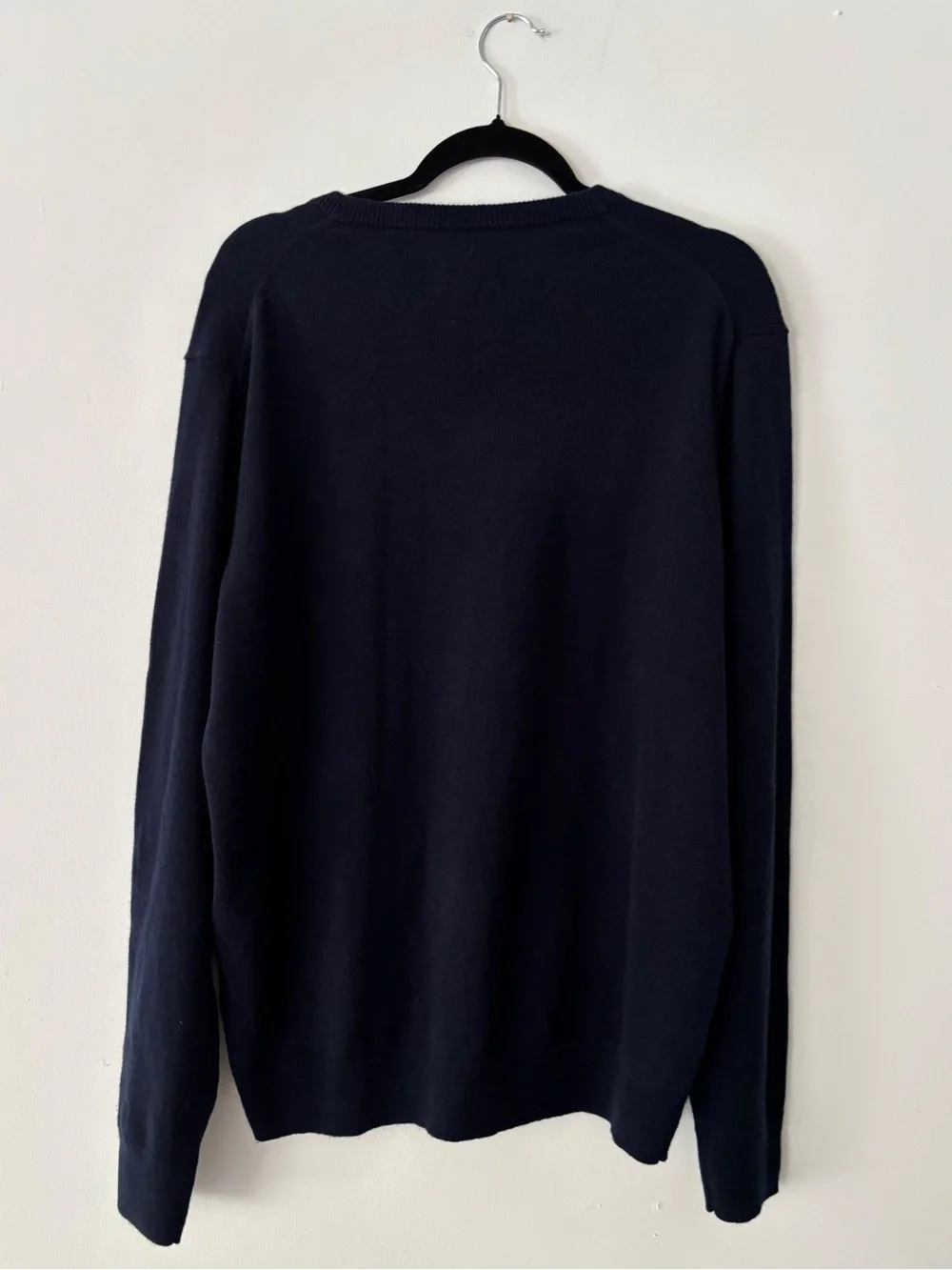 Callaway 100% Cashmere Mens L Navy V Neck Sweater Golf Pullover Long Sleeve